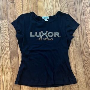 Luxor‎ Las Vegas Hotel Bling Tee Casual Black Silver Gold M Travel